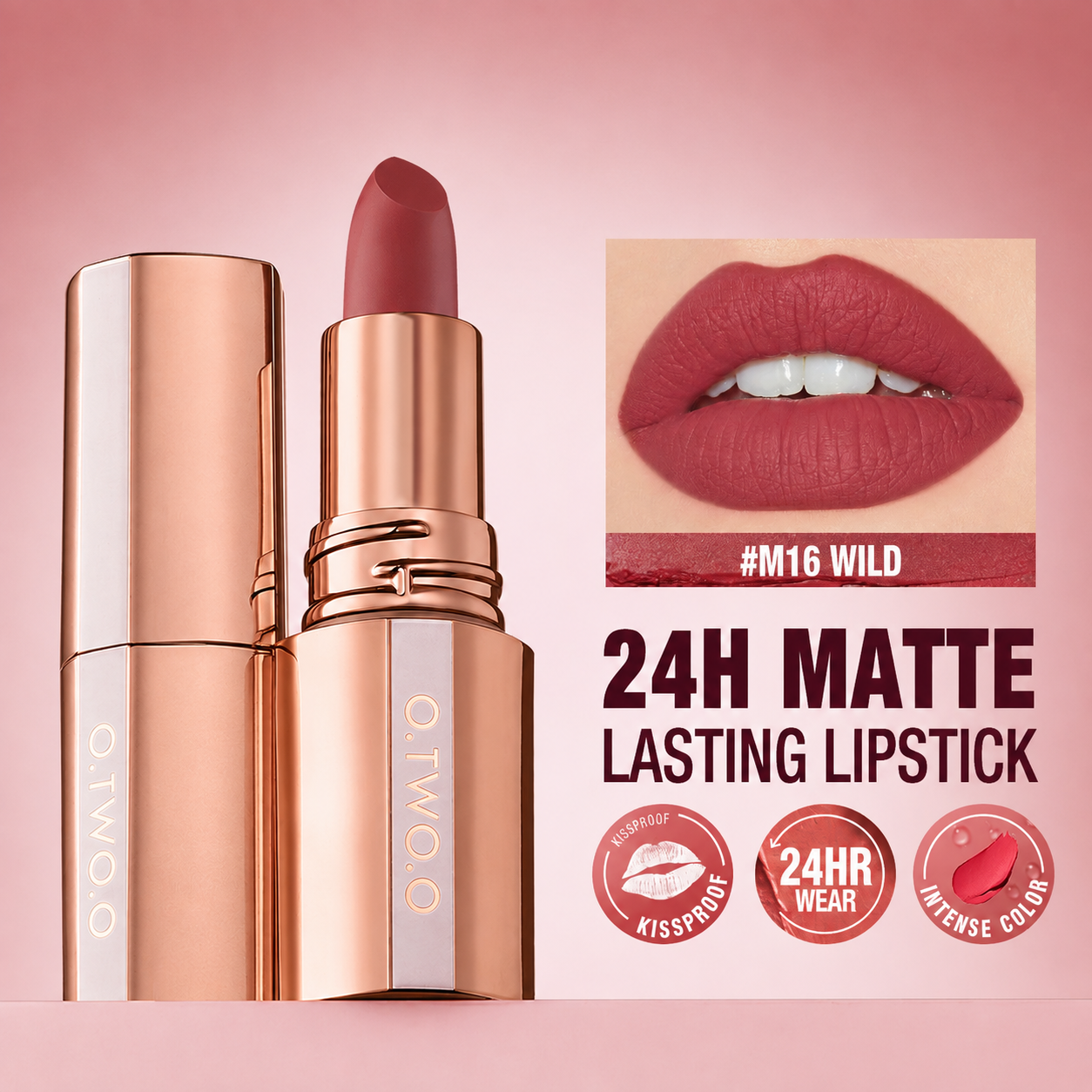 O.TWO.O Misty Kiss Color-Lock Velvet Matte Lipstick
