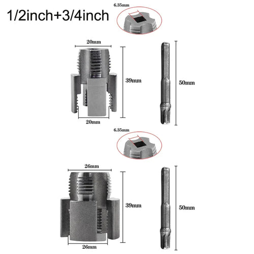 2 Pack PVC Pipe Threader 1/2 and 3/4